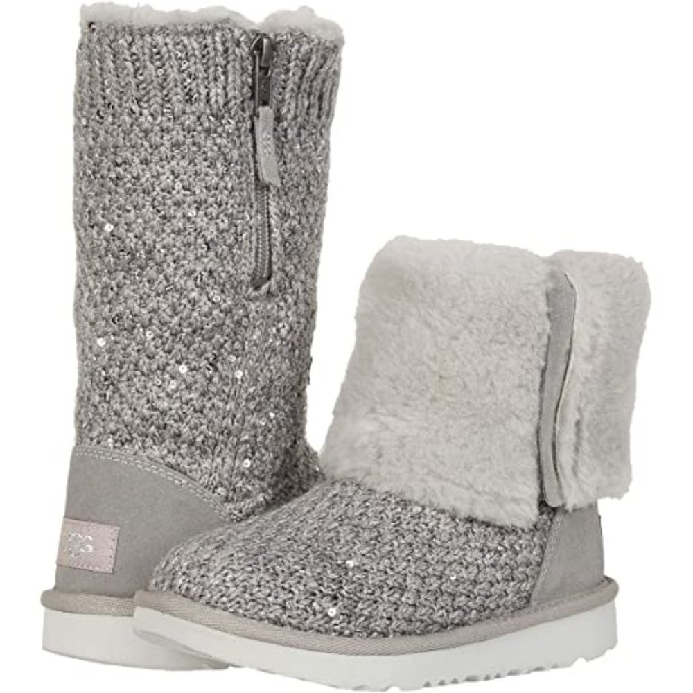 UGG WOMEN'S SEQUIN SWEATER KNIT SHEARLING BOOTS